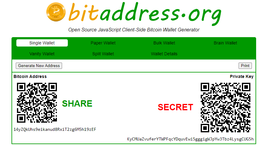 Przykład adresu Bitcoin