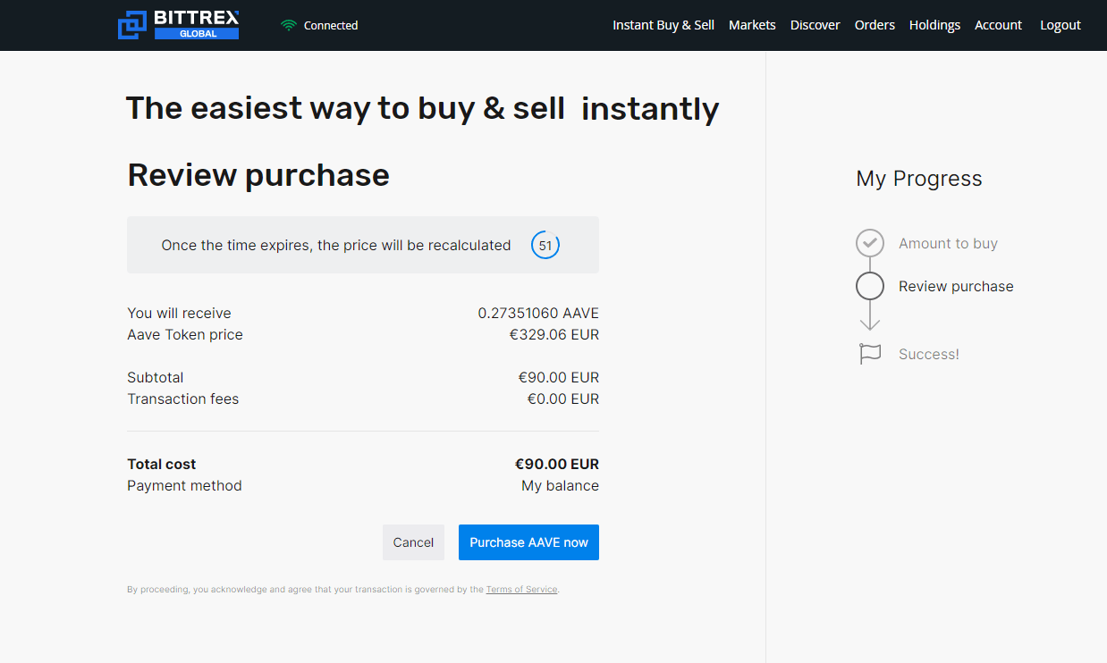 Natychmiastowy zakup kryptowalut na Bittrex